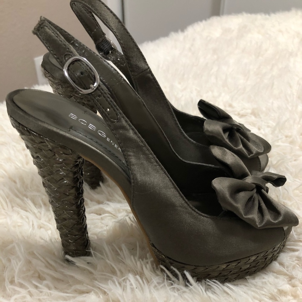 Army green fun high platform heel